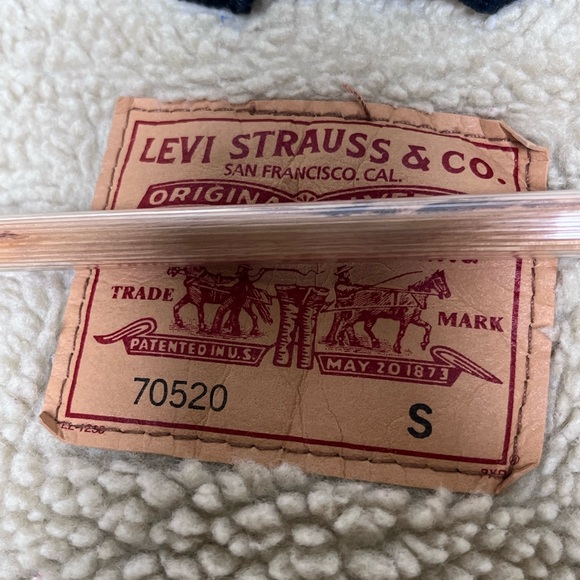 Levi’s Men’s Trucker Jacket/Coat Sherpa Lined Blk Corduroy Size S 70520 Vintage - Picture 5 of 6